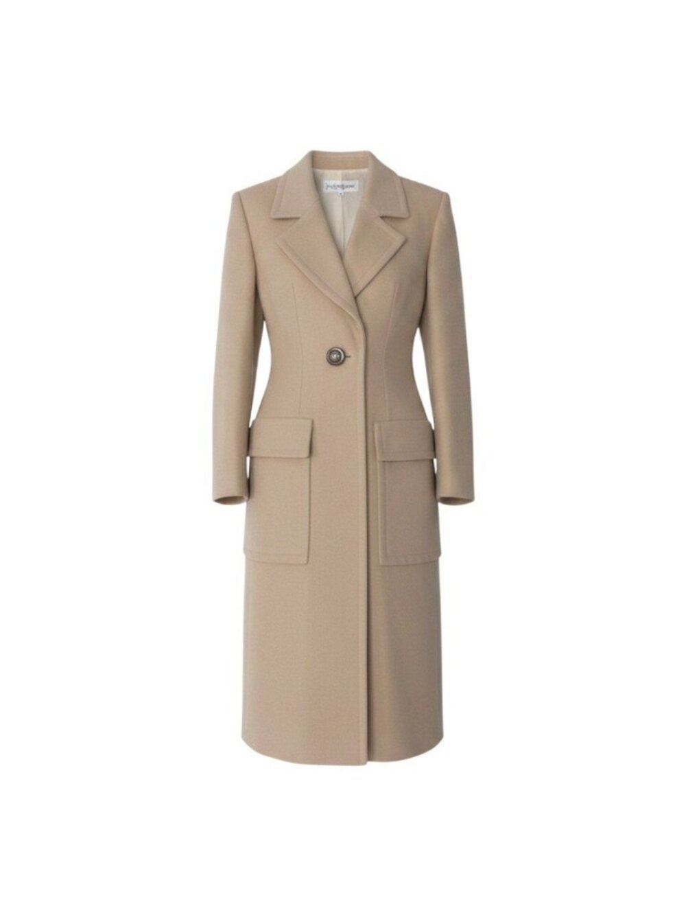 Saint Laurent Chesterfield Coat Beige